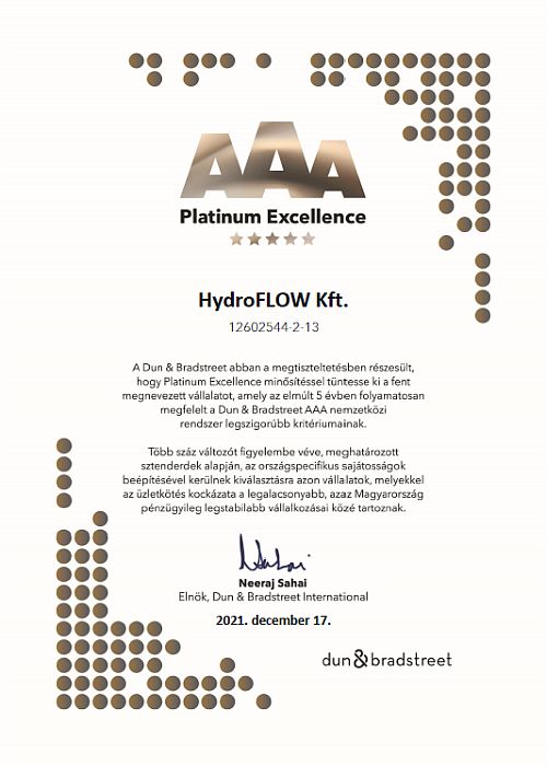 Bisnode Platina cégminősítő tanúsítvány Bisnode Platina cégminősítő tanúsítvány